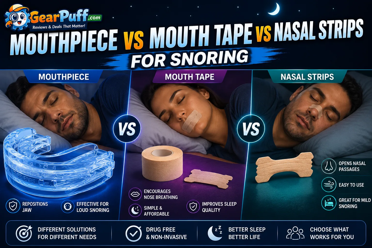 mouthpiece vs mouth tape: Mouthpiece vs Mouth Tape vs Nasal Strips for Snoring Mouthpiece vs Mouth Tape vs Nasal Strips for Snoring — mouthpiece vs mouth tape | GearPuff